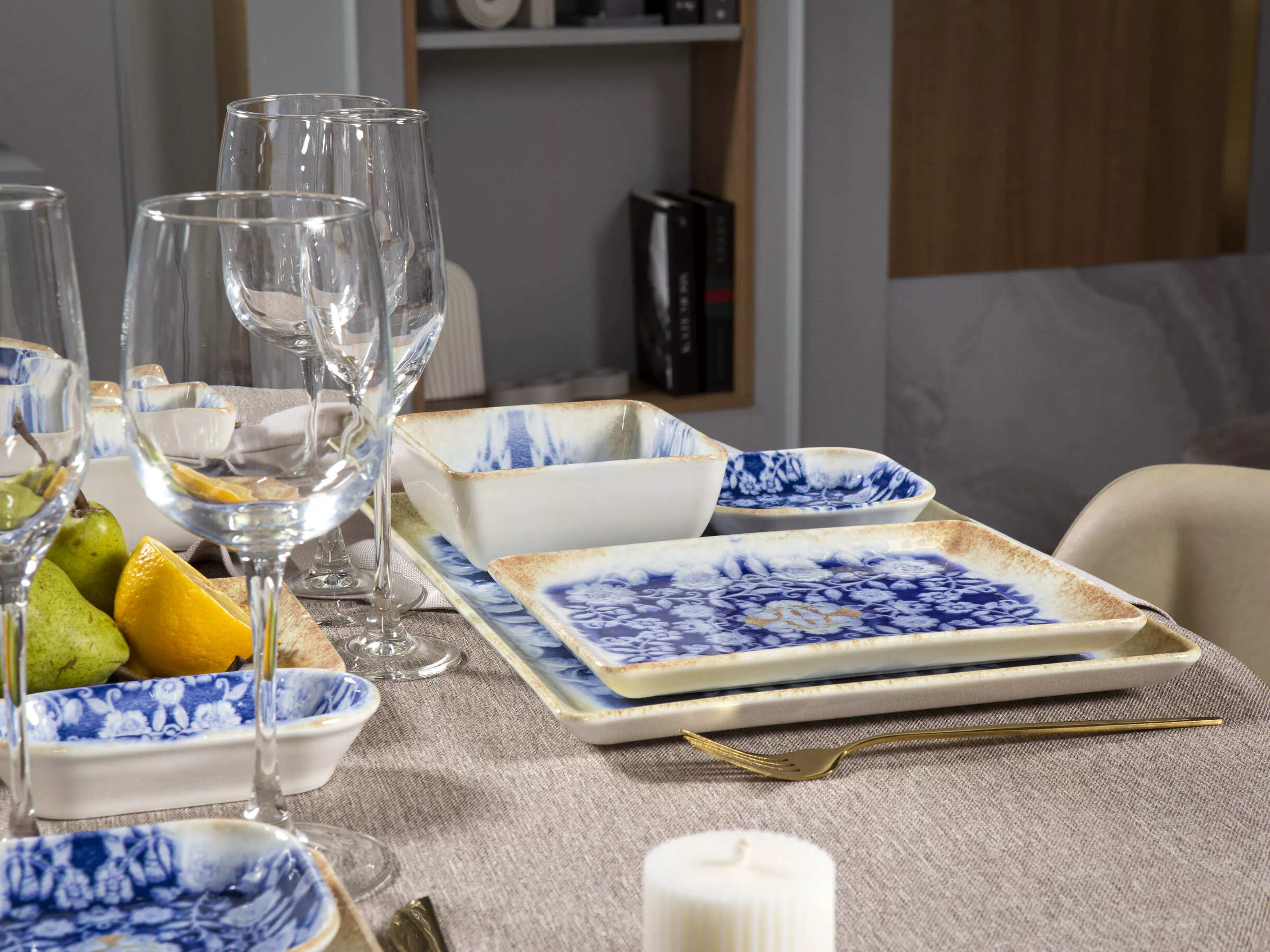 Блюдо KUTAHYA CORENDON Blue Blanc BNBOH27KY891310, 27x16 см