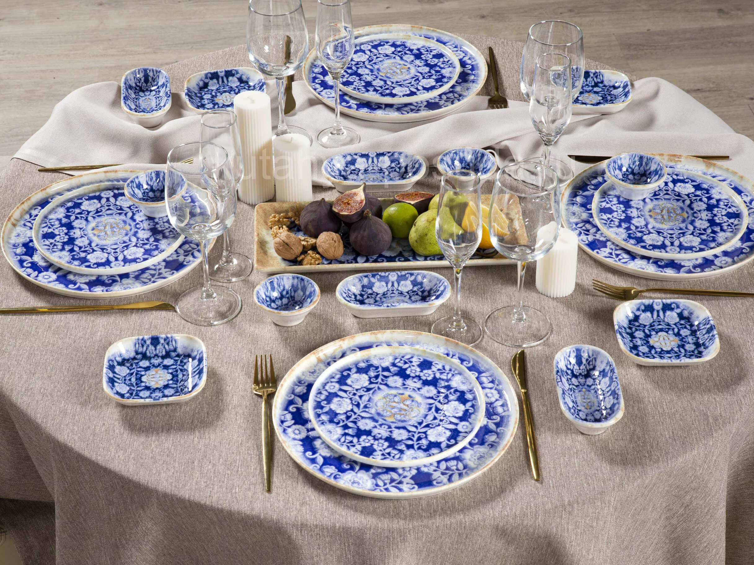 Тарелка плоская KUTAHYA CORENDON Blue Blanc BNTS27DU891310, 27 см